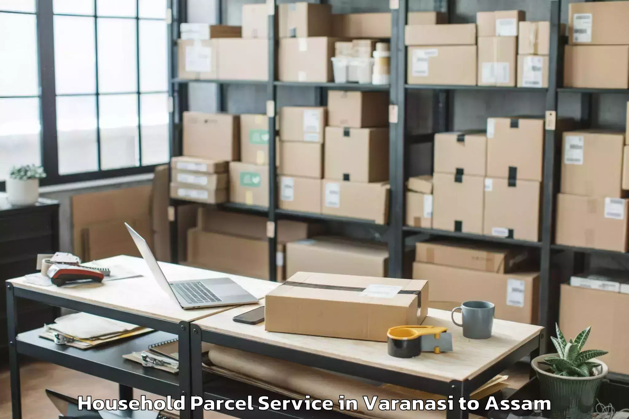 Professional Varanasi to Bajali Pt Household Parcel